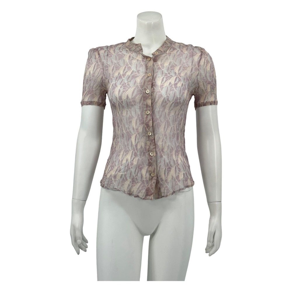 St. John Collection Leaf Print Button Down Shirt - image 1